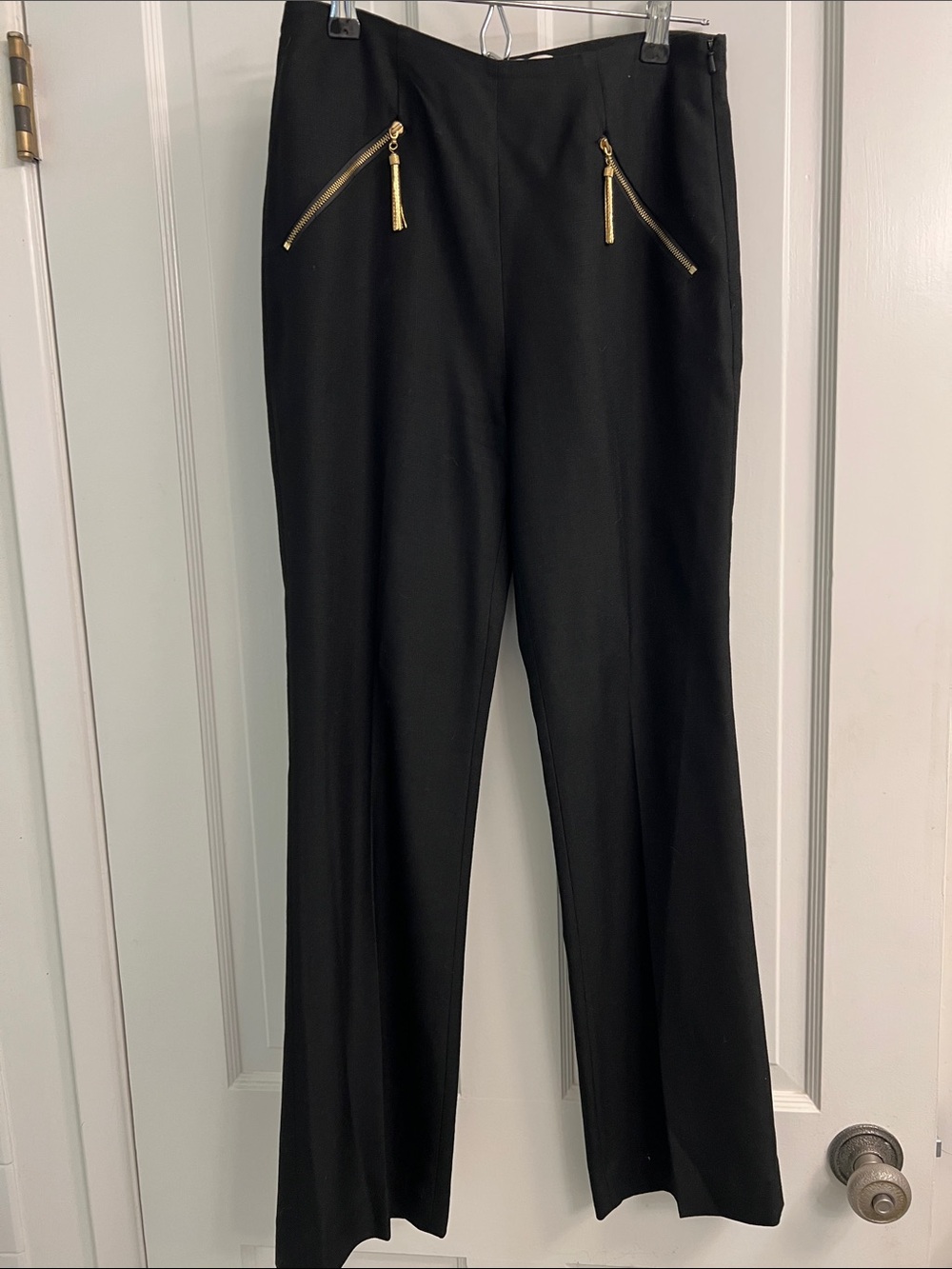 Rachel Zoe Black Trousers with Gold Accent size 4